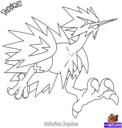 Free printable Galarian Zapdos Coloring Page - Free Printable Pokemon Coloring Sheets coloring page